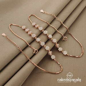 Chic Rosegold Anklets (A4674)