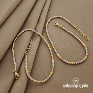 Triple Tone Anklets (A4679)