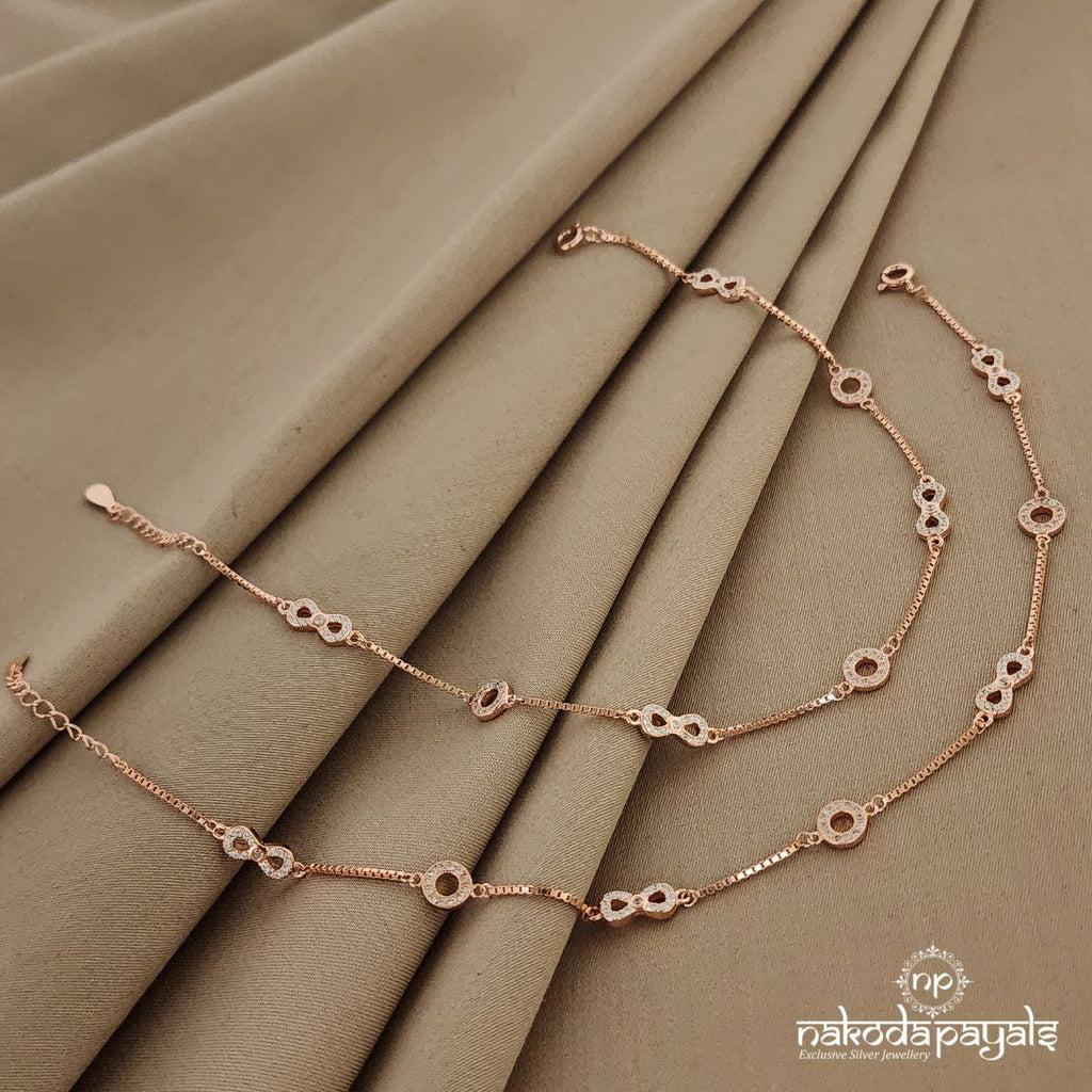 Infinity Rosegold Anklets (A4686)
