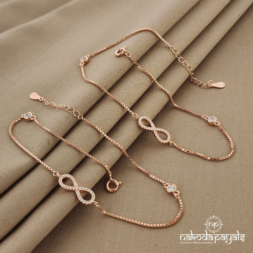 Infinity Rosegold Anklets (A4687)