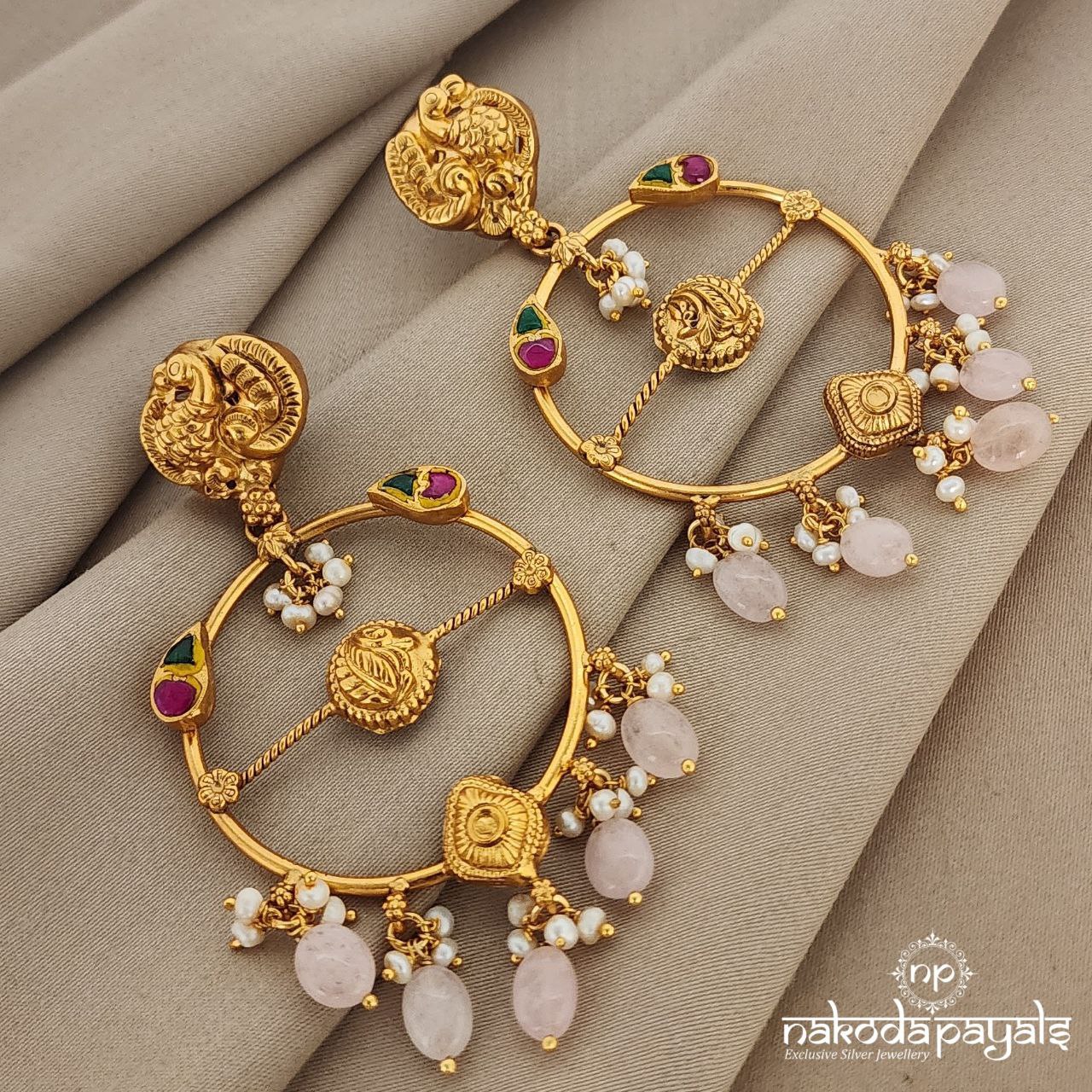 Anamalous Peacock Kundan Chandbali (GE6335)