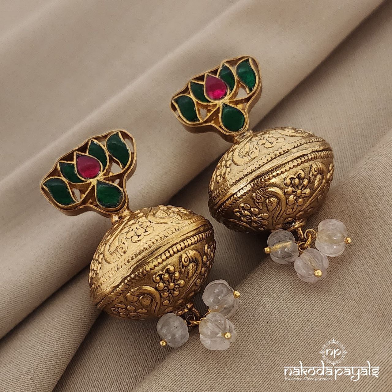 Lotus Kundan Jhumka (GE6352)