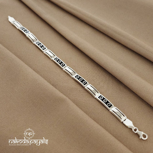 Esthetic Black Enamaled Mens Bracelet (MC0733)