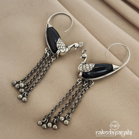 Oxidised Peacock Chandbali (C7433)