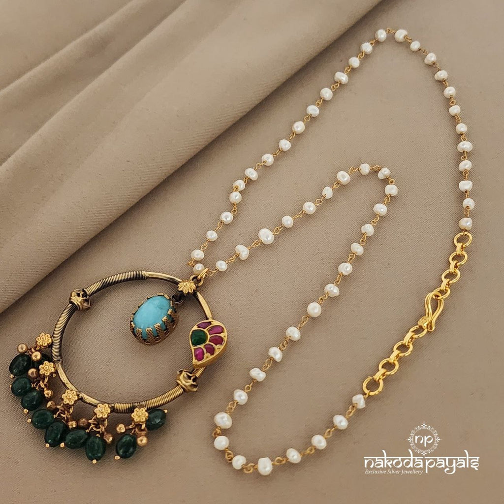 One Of A Kind Turquoise Pearl Neckpiece (GN6370)
