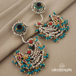 Enchanting Turquoise Pearl Chandbali (DT0779)