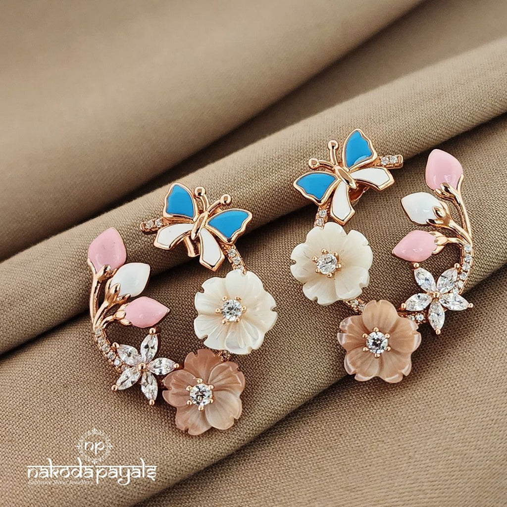 Eye-catching Floral Butterfly Studs (ST2021)