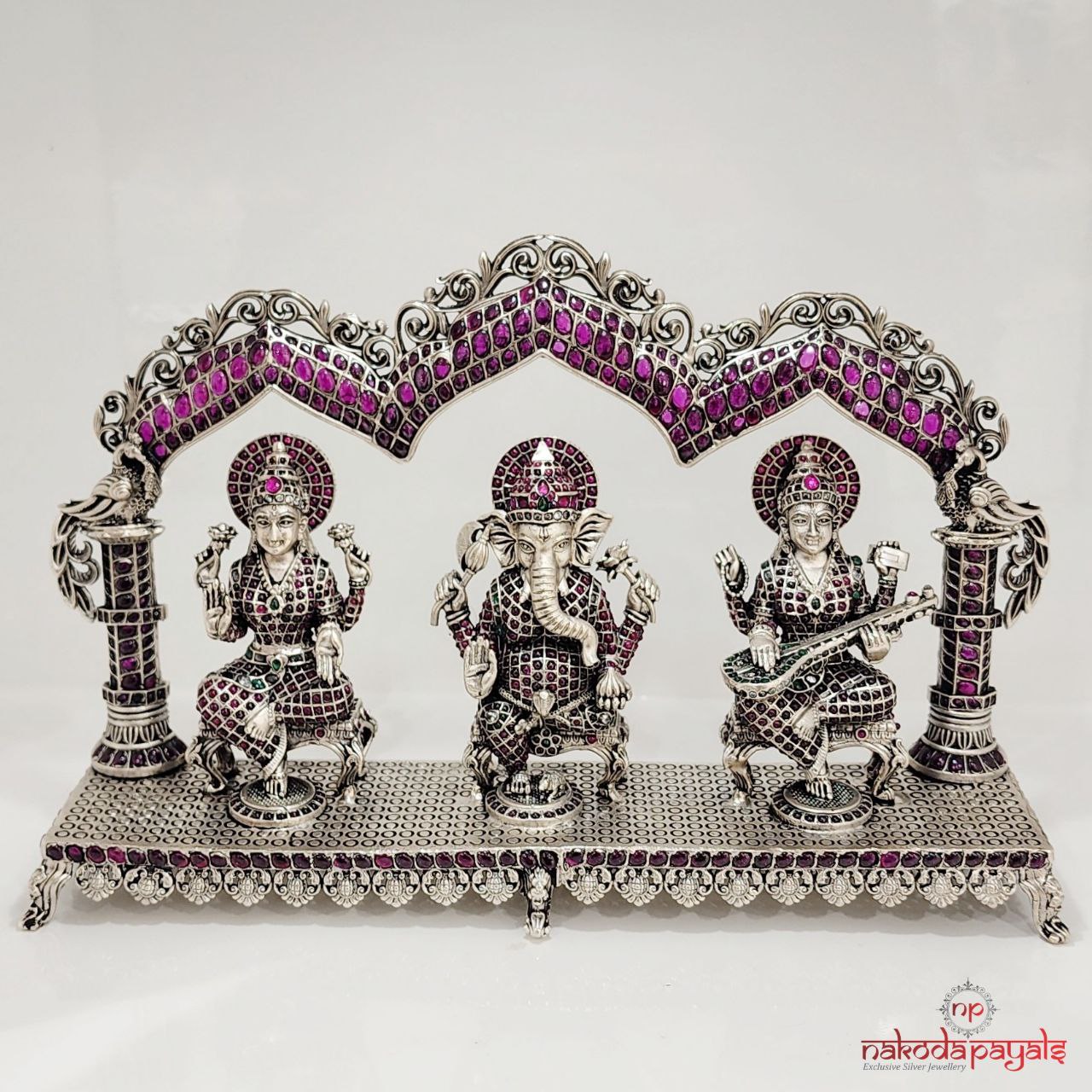 Lakshmi Ganesha Saraswati Trio Solid Idol (Aa0555)