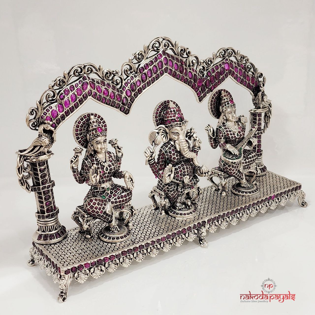 Lakshmi Ganesha Saraswati Trio Solid Idol (Aa0555)