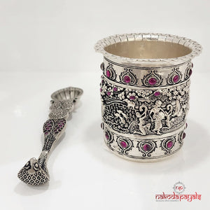 Intricately  Crafted Panch Patre With Spoon (Aa0559)