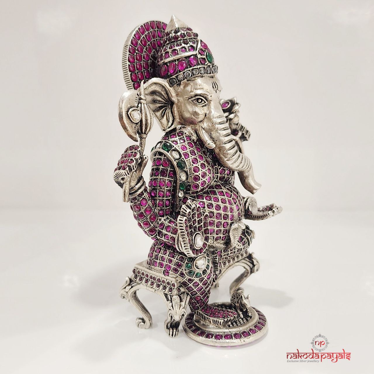 Big Red Ganesha Idol (Aa0592)