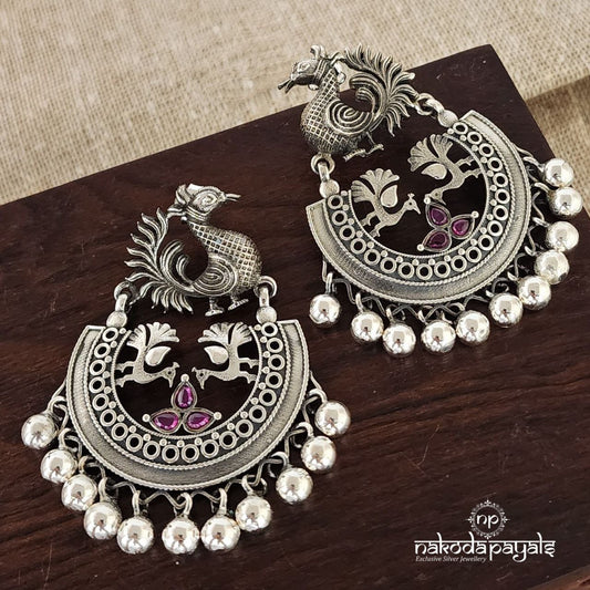 Appealing Peacock Chandbali (C7452)