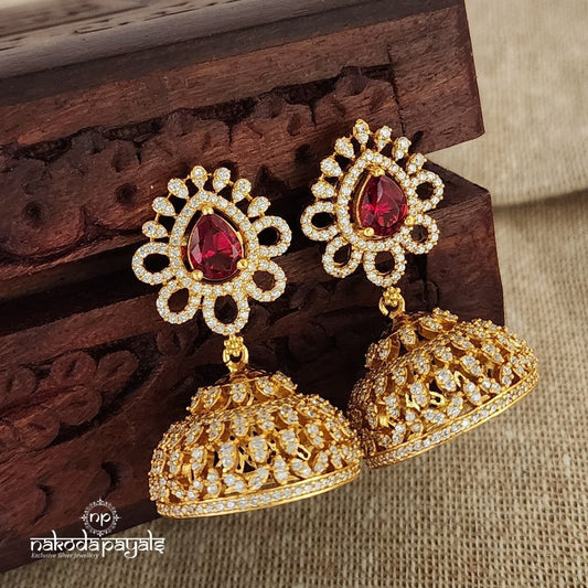 Captivating Ruby Stud Jhumka (GE6380)