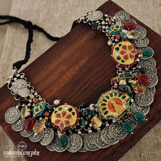 Tribal Kundan Coin Combination Neckpiece (N8776)