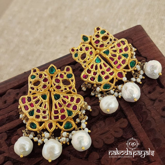 Twinning Peacock Kundan Chandbali (GE6399)