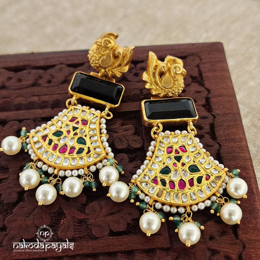 Spendid Peacock Kundan Chandbali (GE6404)