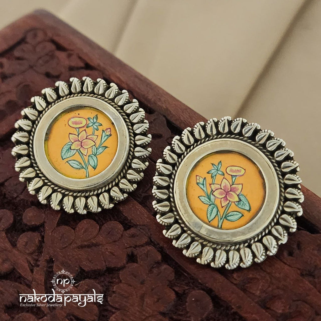 Alluring Floral Painted Studs (S8588)