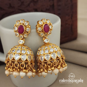 Oval Ruby Jhumka (GE6508)