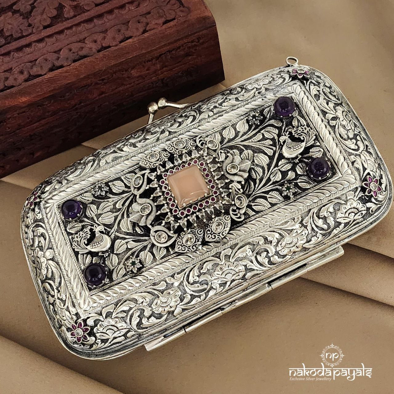 Amethyst Silver Batua(ESA0170)