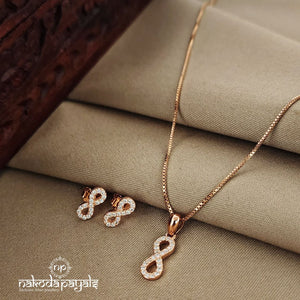 Rosegold Infinity Pendant Set (ST2050)