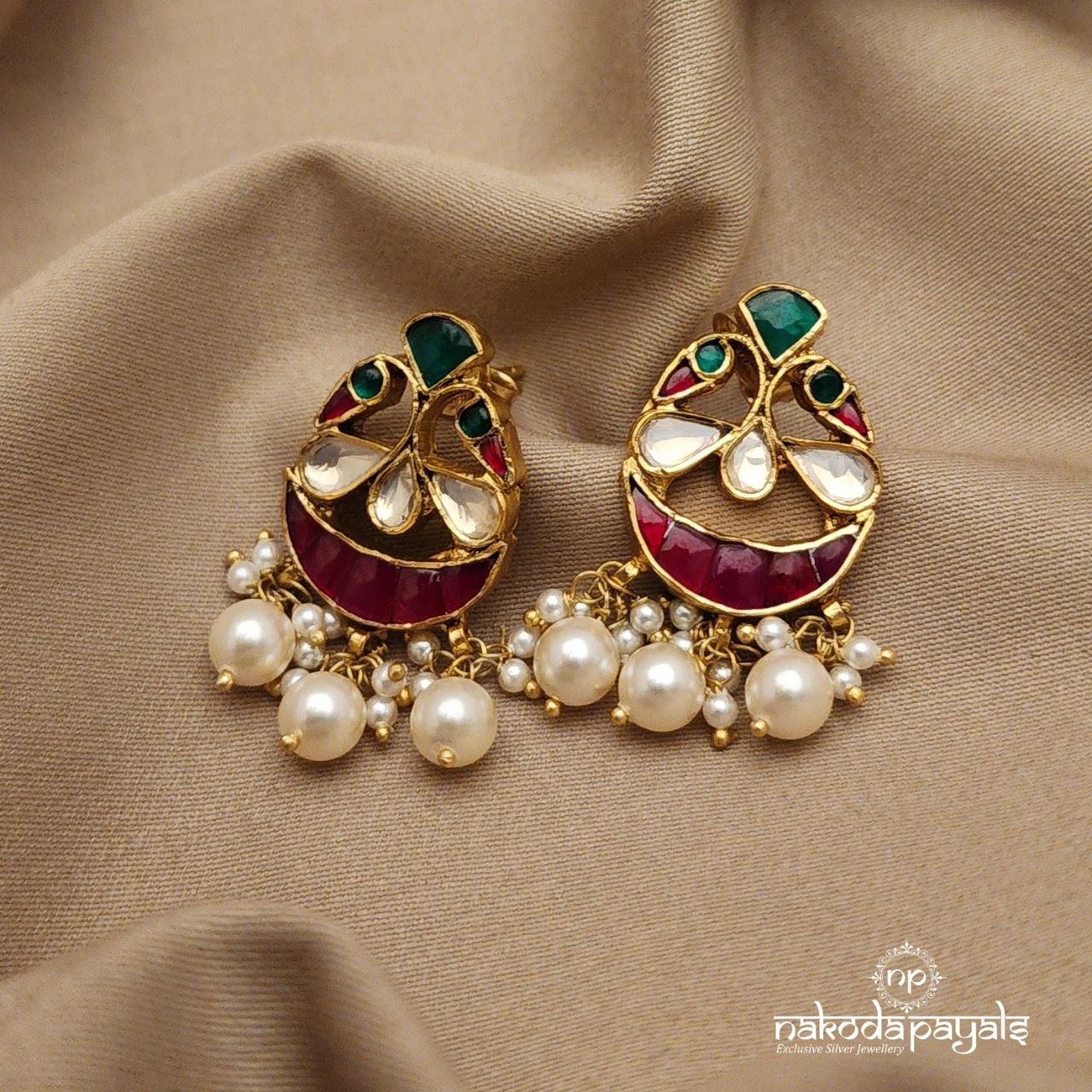 Antique Gold Plated Uncut Kundan Polki Silver Earrings,sabyasachi Jewelry,kundan  Earrings,polki Earrings,jadau Jhumka,kundan Jewelry, Bridal - Etsy