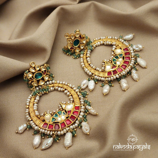 Classic Pearled Kundan Chandbali (GE6528)