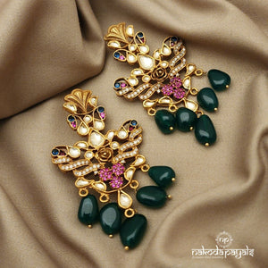 Twinning Peacock Kundan Chandbali (GE6550)