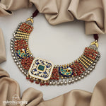 Precieux Coral Beads Menakari Neckpiece (N8801)