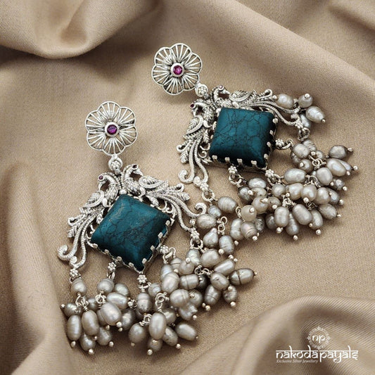 Twinning Peacock Turquoise Chandbali (C7493)