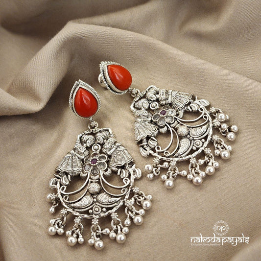 Drop Coral Dancing Lady Chandbali (C7496)