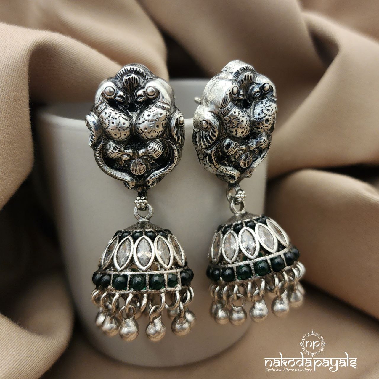 Twinning Peacock Jhumka (J5198)