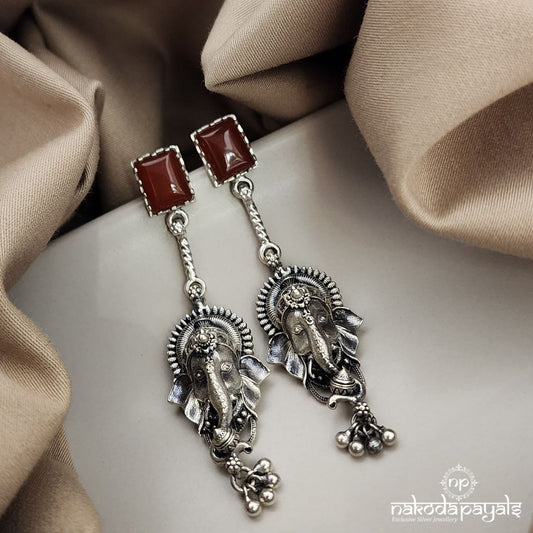 Garnet Vinayaka Chandbali (C7527)