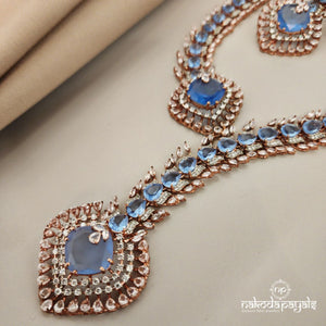 Unmatched Aqua Rose GoldNeckpiece With Earrings(GN6523)