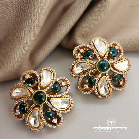 Striking Green Moissanite Studs (GE6641)