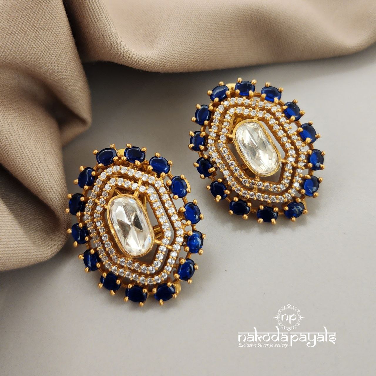 Engaging Blue Moissanite Studs (GE6648)