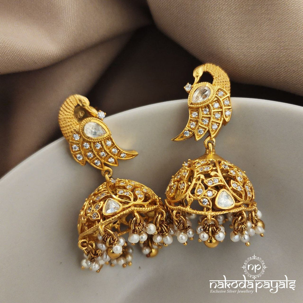 Gold plated silver on sale jhumkas