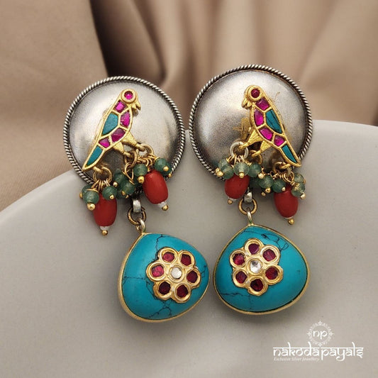 Splendid Turquoise Chandbali (DT0984)