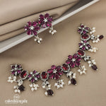 Cherubic Floral Choker with Earrings (N8945)
