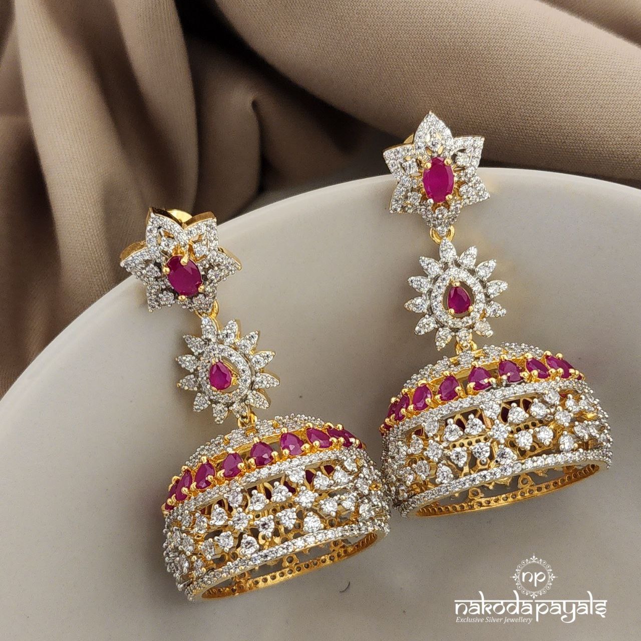 Astounding Premium Cz Jhumka (GE6669)