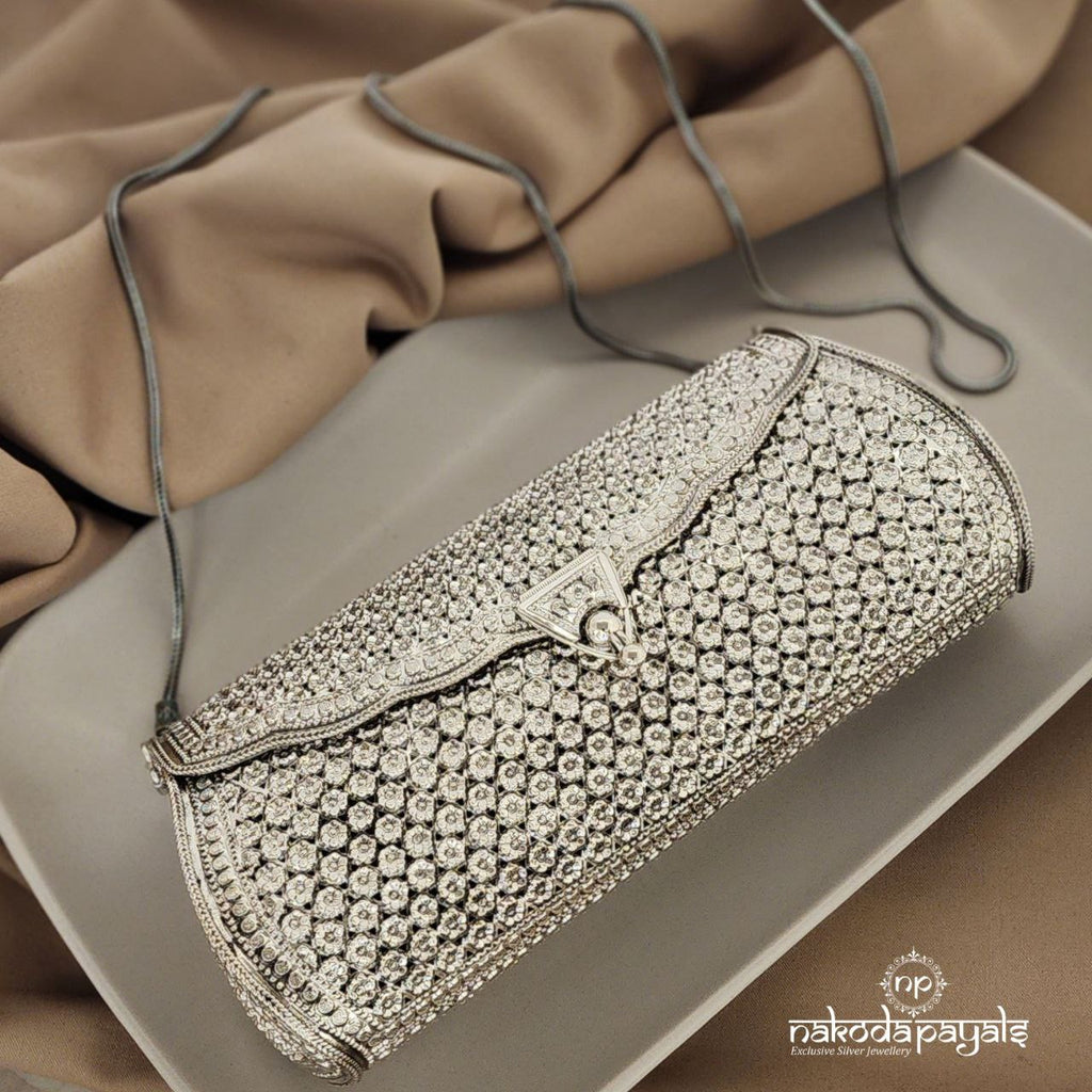 Embroidered Pure Silver Clutch, Packaging Type: Box at best price in Mumbai