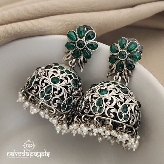 Green Floral Jhumka (J5207)