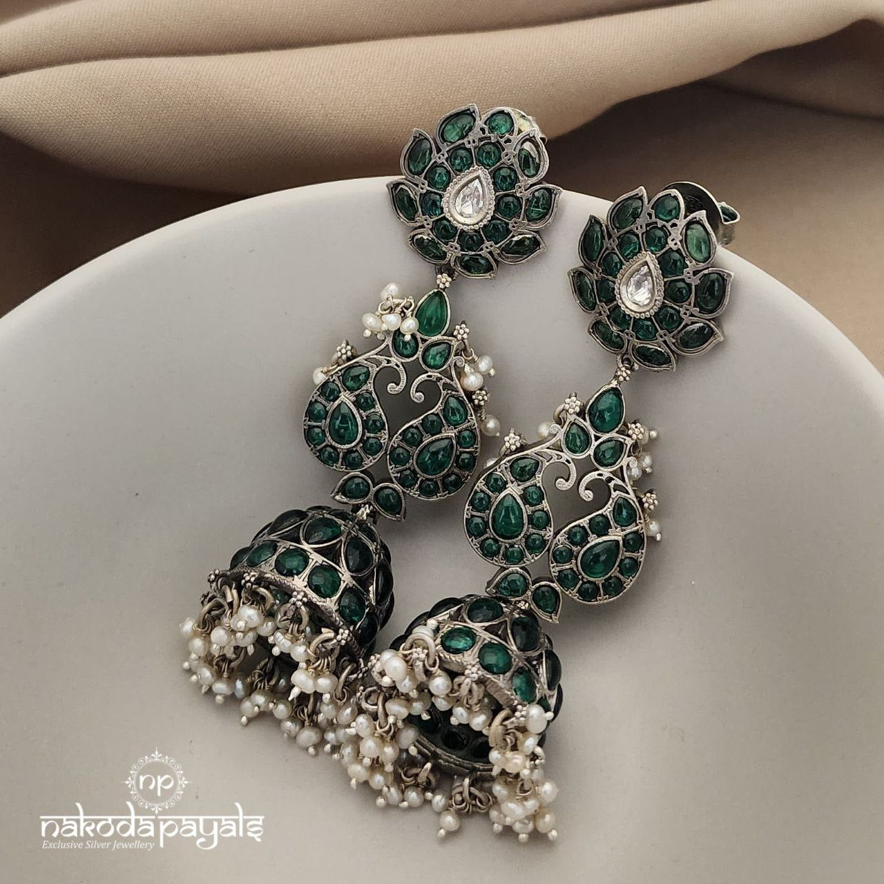 Fascinating Green Jhumka (J5210)