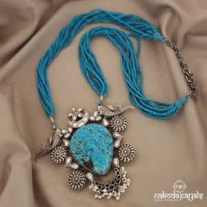 Considerable Peacock Turquoise Neckpiece (N9033)