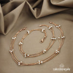 Three Layered Rosegold Anklets (A4784)