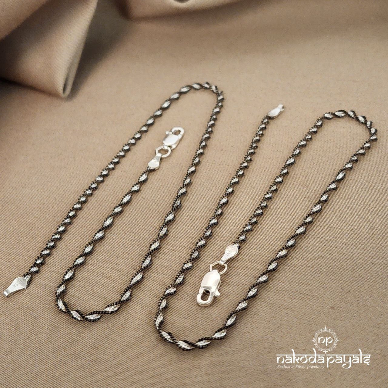 Twirled Rhodium Anklets (A4790)