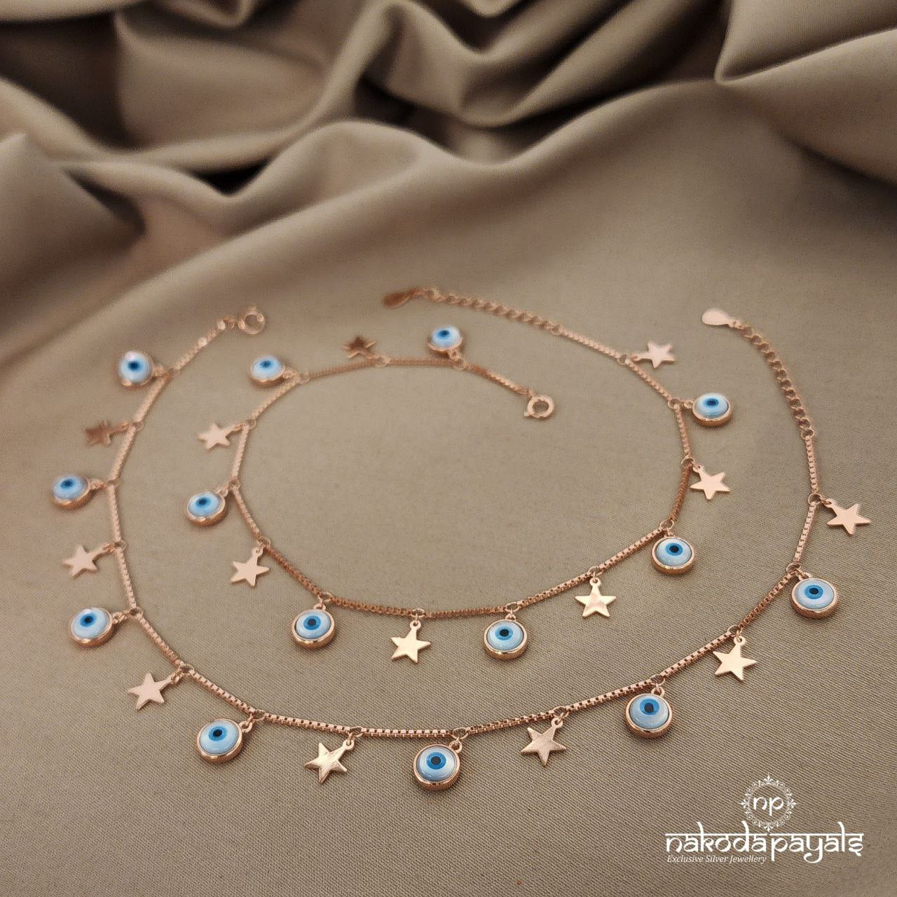 Rosegold Evil Eye Anklets (A4805)