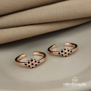 Rosegold Blue Toerings Pair (T2959)