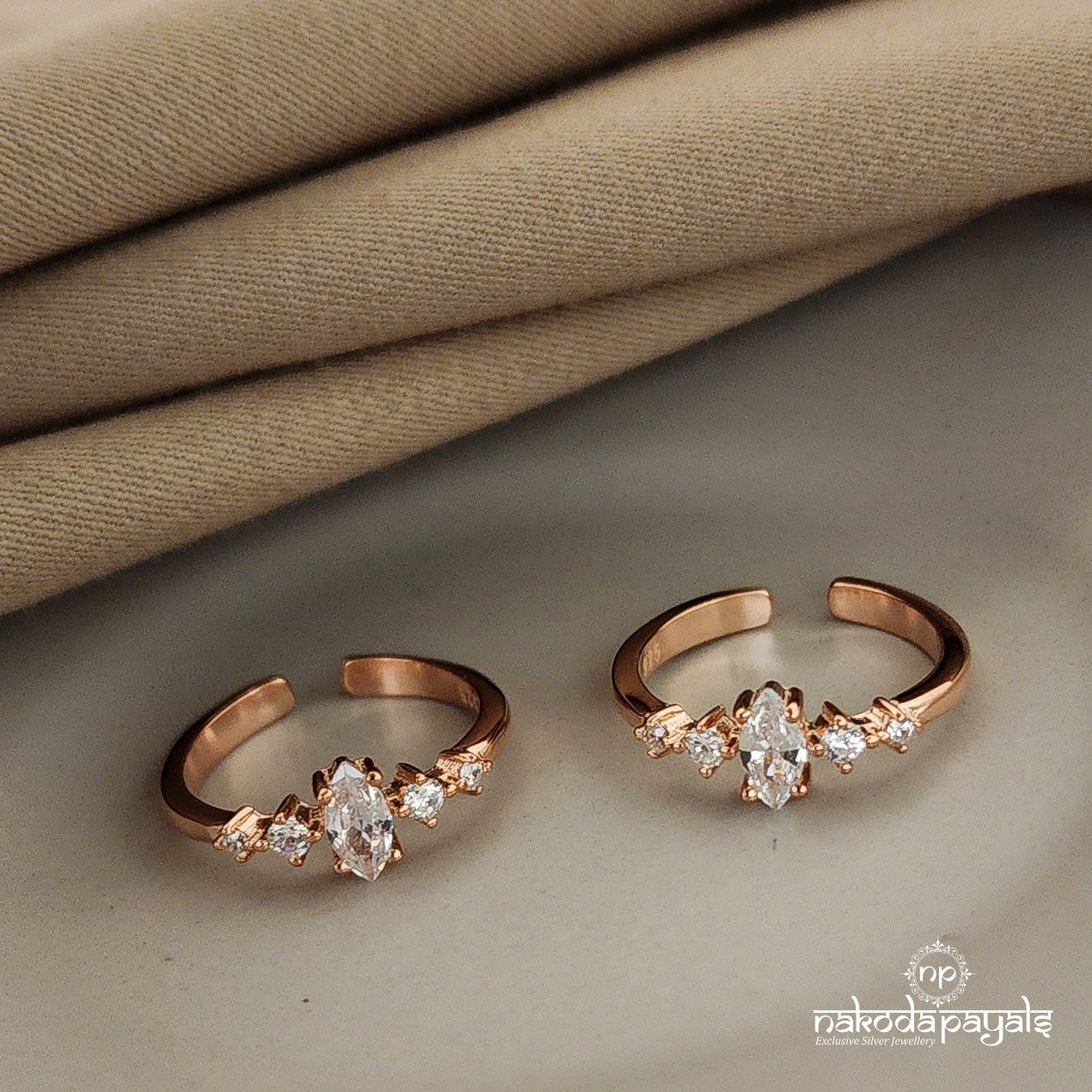 Rosegold Cz Toerings Pair (T2967)