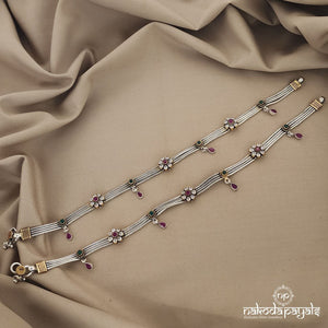 Appealing Dual Tone Anklets (A4828)
