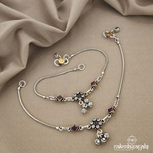 Floral Cutstone Anklets (A4594)
